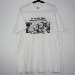 Vintage Genicom Mens XL Made In USA Single Stitch Caricature T-Shirt F790